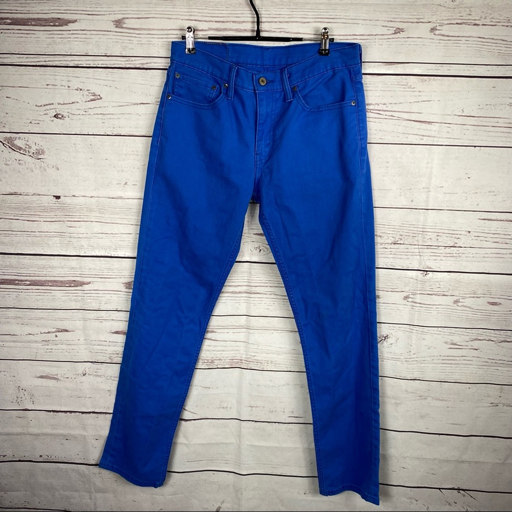 Levis men's solid blue straight leg 511 jeans denim pants Sz W32 L32